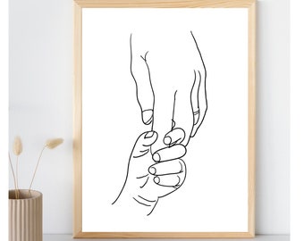 Impressão do Dia dos Pais | Presente de Dia dos Pais | Impressão do papai | Pai | Desenho de linha de figura | Conjunto de 1 | Novo Pai | Impressão Família | Personalizado