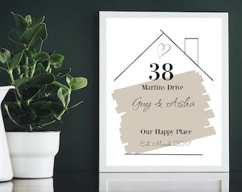 Personalised Home Print  | New Home Print | New Home Gift | Housewarming Gift | Housewarming | Wall Print | Personalised Gift