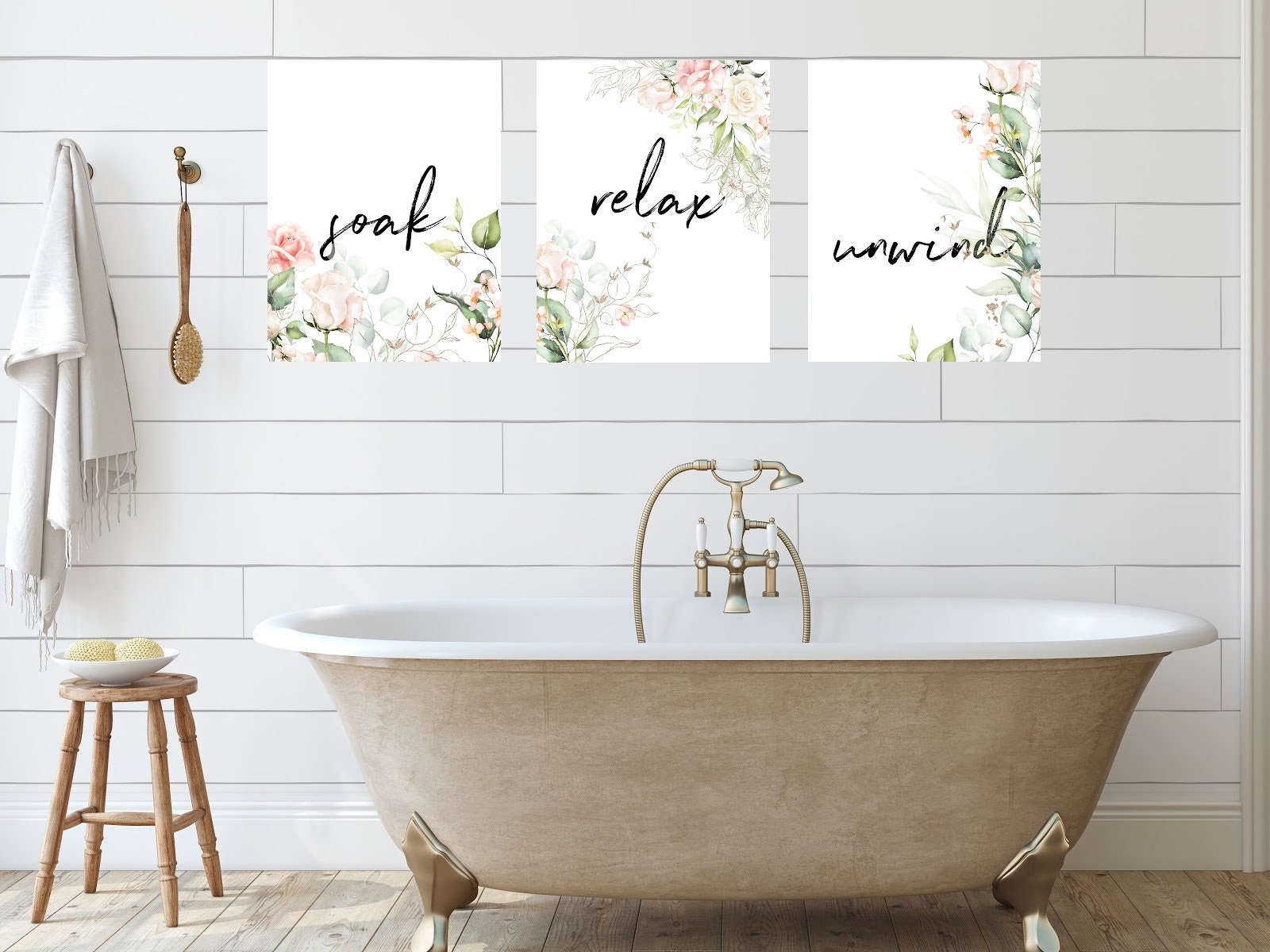 Bathroom Prints Set of 3 Wall Art Home Decor Bathroom | Etsy