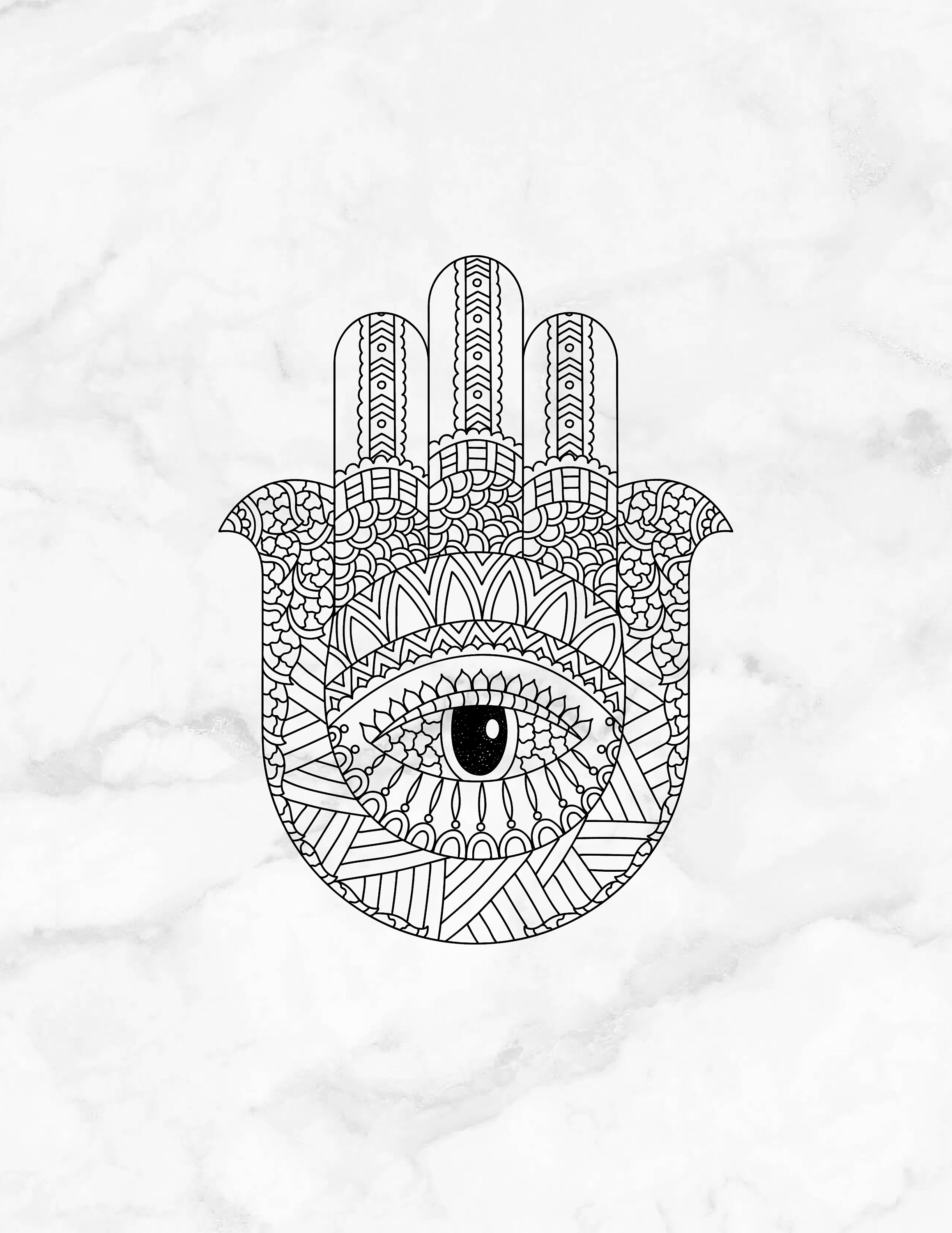 Hamsa Hand Print I Evil Eye print I Arabic Art I Middle | Etsy