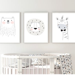 Set of 8 Nursery Prints,  Animal Nursery Prints,  Safari Nursery Print, Nursery Decor, Kids Prints