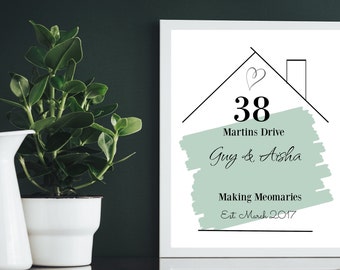 Personalised Home Print  | New Home Print | New Home Gift | Housewarming Gift | Housewarming | Wall Print | Personalised Gift