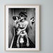 Girl on Toilet | Girl on Toilet Drinking and Smoking Prints |  Girl on Toilet Drinking Print | Monochrome Wall Print | Toilet Print 