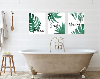 Bathroom Prints, Set Of 3, Wall Art, Home Decor, Bathroom Decor, Relax Soak Unwind, Bathroom Art, Bathroom Prints, Home Prints, Wall Prints