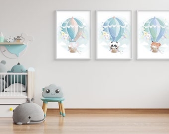 balloons wall print, Decorative picture, picture for baby, Balloon baby, Airballoon Decoration, Baby room decoration, Birth picture, Nursery