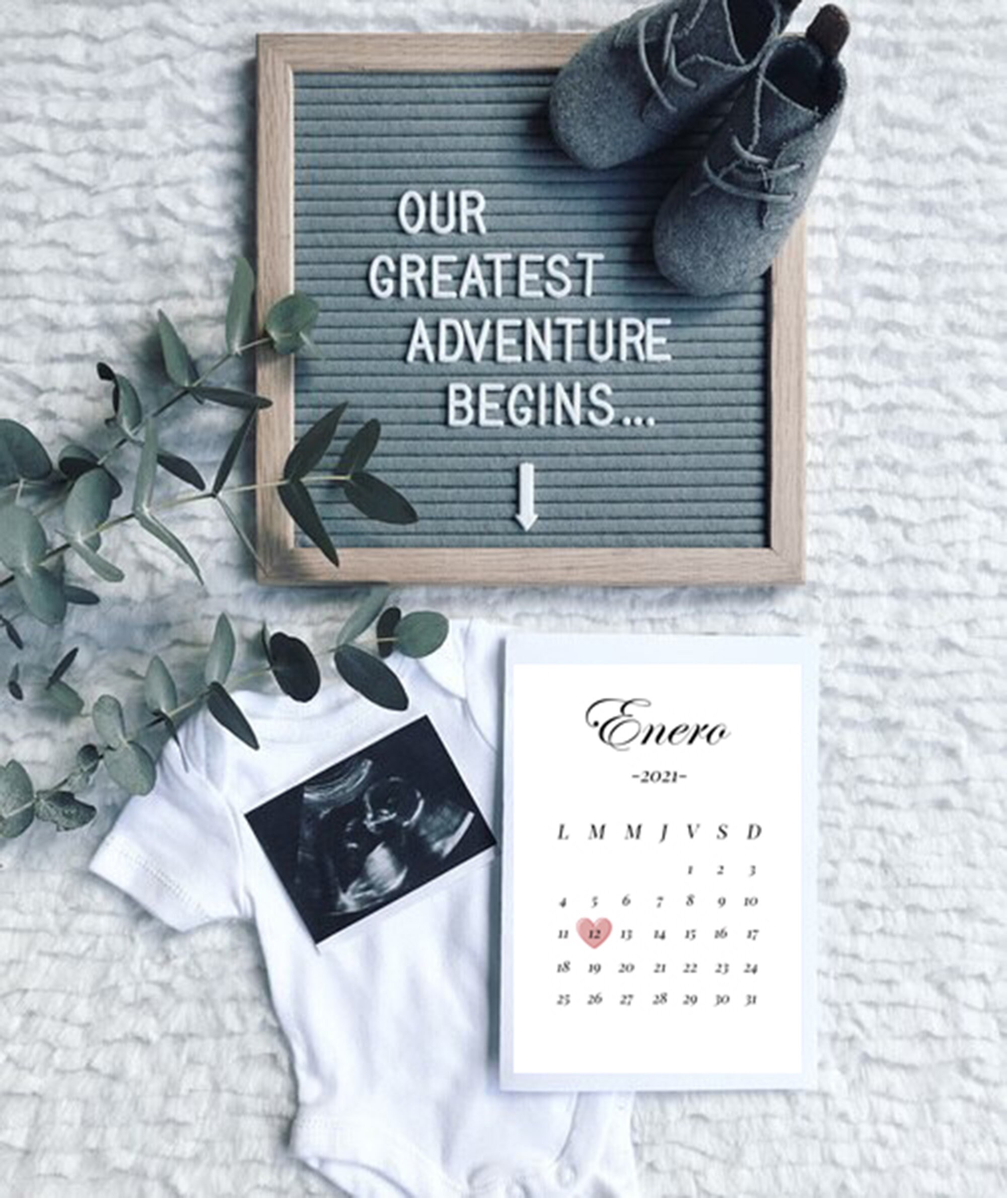 Personalized Pregnancy Announcement Calendar 2021, Expected Due Date