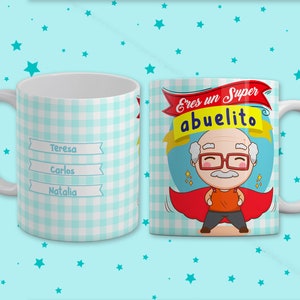 Super abuelo diseño taza, Diseño para sublimación, Tazas, Diseño tazas café, Plantilla Para Taza De Cafe, Día de los abuelos, PSD taza