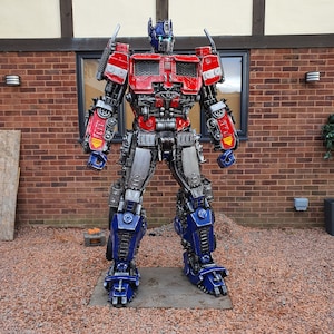Inspired by: Optimus Prime Life Size from Transformers Metal Art Productions Handmade Metal Sculptures Birthday Christmas One of a Kind Gift