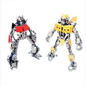 Inspired by: Bumblebee And Optimus Prime from Transformers MAPOP20SP MAPBB20SP Metal Art Productions Handmade Metal Sculptures Birthday