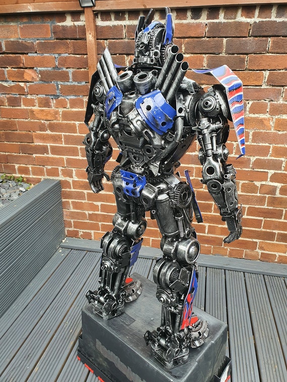 Optimus Prime Transformer Scrap Metal Sculpture Model Recycled Handmade