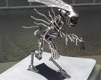 Inspired by: ALIEN Mirror Silver from Alien Vs Predator MAPALN20QAS Metal Art Productions Handmade Metal Sculptures Birthday Christmas Gift