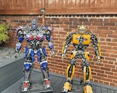 Inspired by: Transformers Bumblebee And Optimus Prime 120cm Metal Art Productions Handmade Metal Sculptures Birthday Christmas Gift