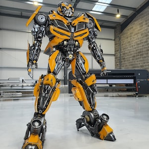 Inspired by: Bumblebee from Transformers Life Size. Metal Art Productions Handmade Metal Sculptures Birthday Christmas One of a Kind Gift