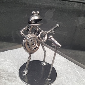 Guitar Frog Music Frog MAPMFROG Metal Art Productions Handmade Metal Sculptures Birthday Christmas Ones of a Kind Gift
