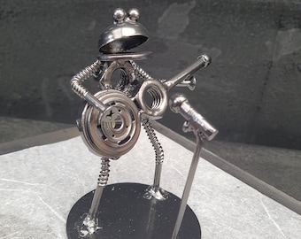 Guitar Frog Music Frog MAPMFROG Metal Art Productions Handmade Metal Sculptures Birthday Christmas Ones of a Kind Gift
