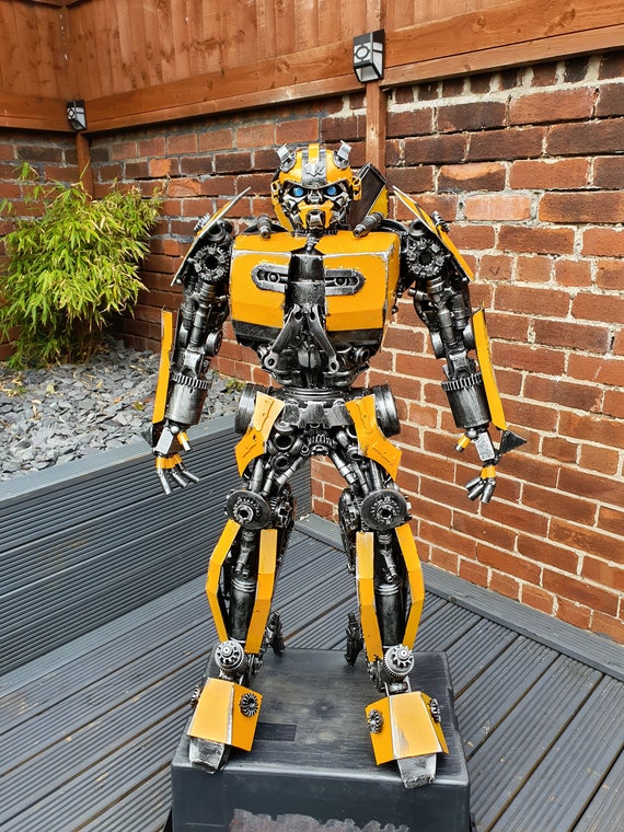 Bumblebee Small Action Transformers Sci-Fi Recycled Handmade Metal Art Productions Sculpture