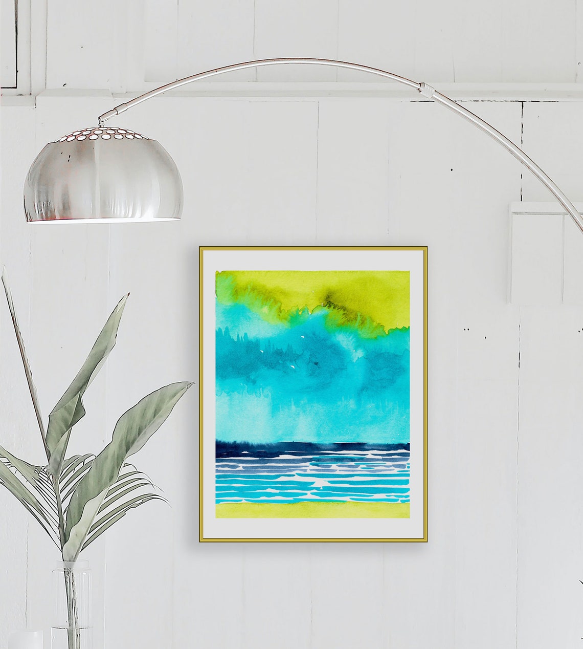 Watercolor Beach Art Modern Coastal Art Digital Download Etsy