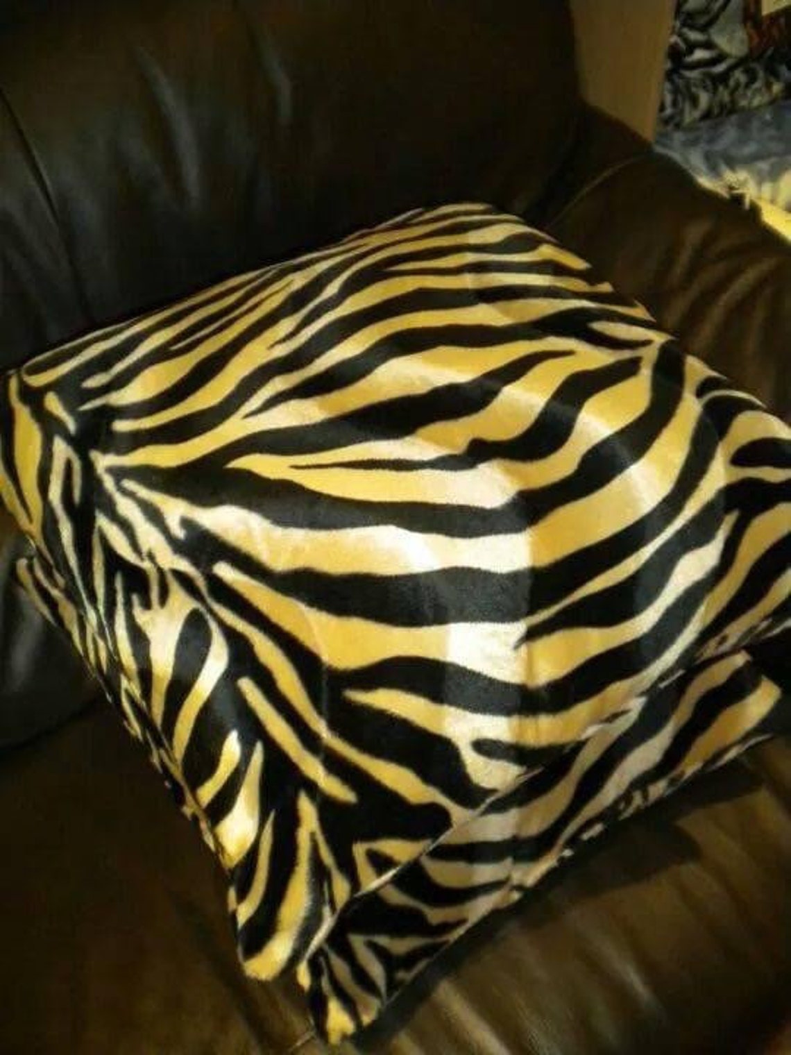 Cushion cover animal print faux fur high quality handmade in Etsy