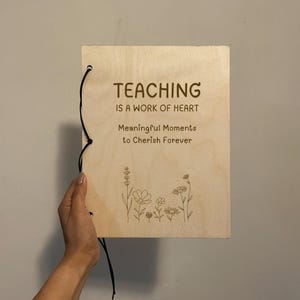 Teaching is a Work of Heart - Personalized Wood Letter and Card Keeper for Teachers - Unique Gift for Educators