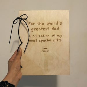 Father's Day Book - Personalized Wood Letter and Card Keeper - Unique Gift for Expecting Dads, Grand Dads and New Dads