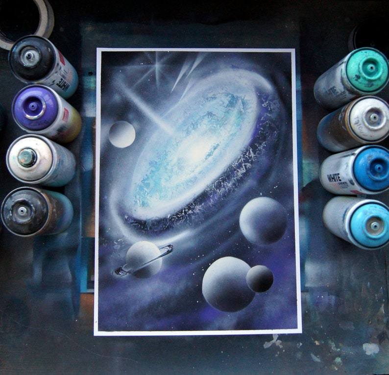 Galaxy Spray Paint Art spray paint picture art prints Etsy