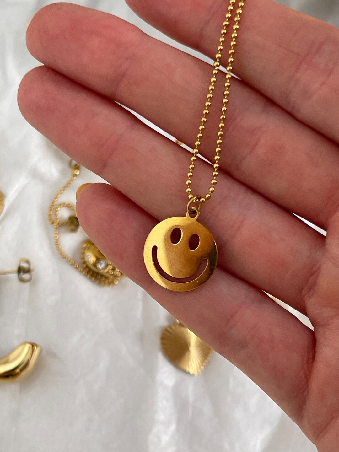 Smile necklace gold Clearance