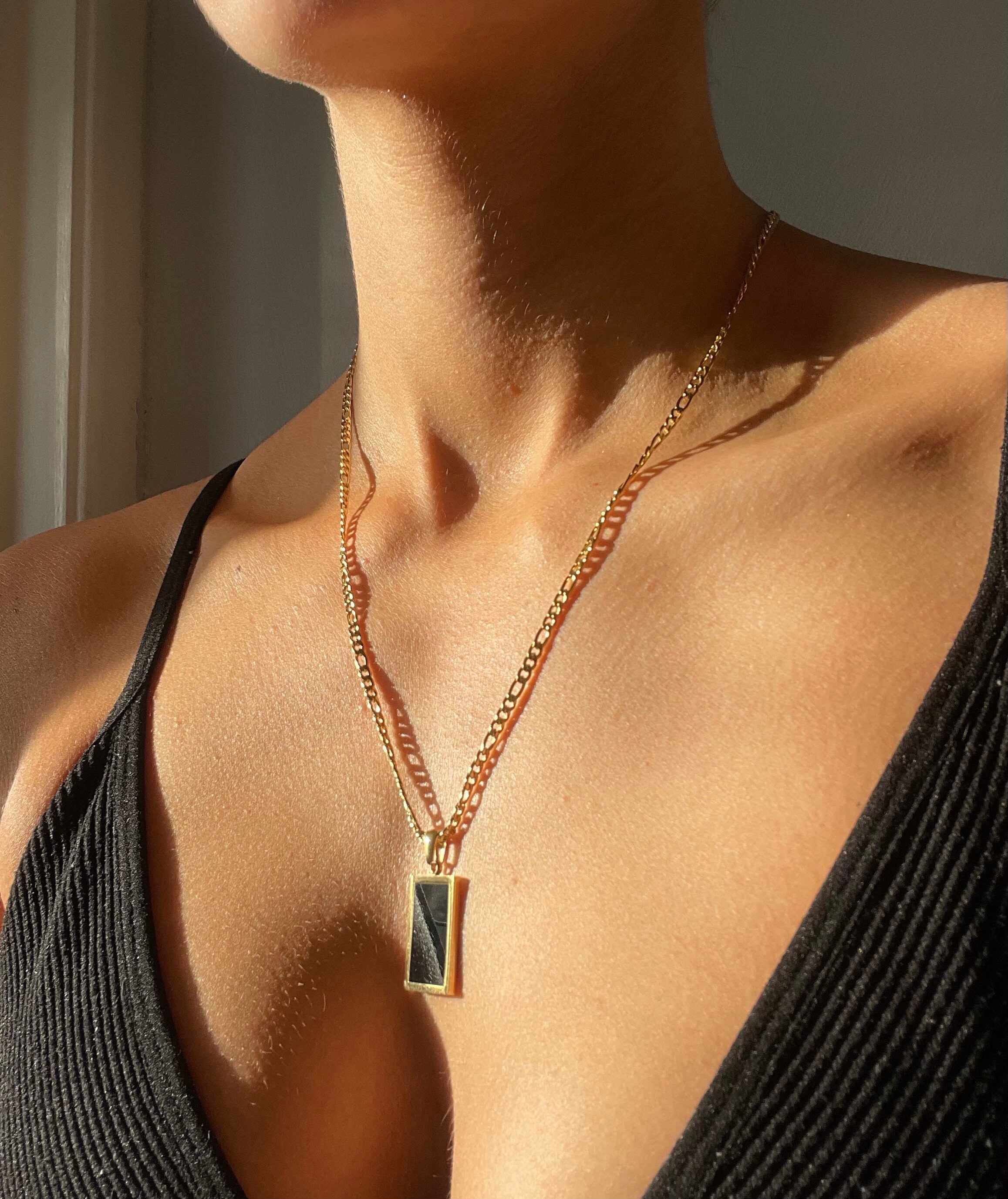 Gold pendant rectangle outlet