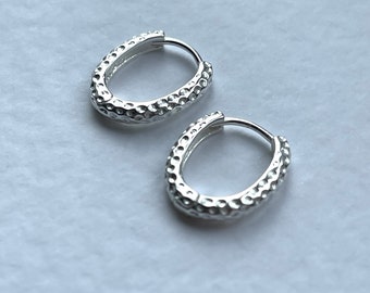 Silver hammered textured hoop earrings. Mini hoops small hoops layering stacking 925 sterling silver bridesmaid maid of honour