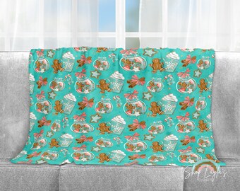 Biscuit Cookie Print Pattern Hooded Blanket