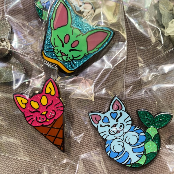 Pin Set Mercat/Alien/Icecream