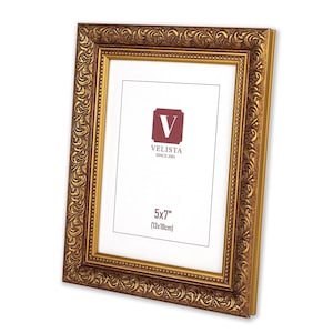 Marco de fotos dorado adornado - Marco de fotos de estilo barroco - Marcos de fotos antiguos - Diseño clásico vintage Marcos franceses en blanco, beige y plateado