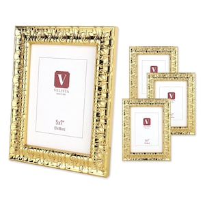 Ornate Gold Picture Frame Set of 4 pcs. - Baroque Style Photo Frame - Gold & Silver Antique Picture Frames - Classic Vintage Design Frames