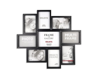 9 Opening Family Picture Frame Collage for Wall Décor – Farmhouse Multi Picture Frame – Rustic Photo Collage Frame - Multiple Picture Frame