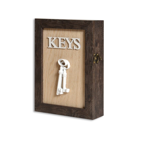 Wooden Key Box Brown Key Box Vintage Key Box Key Holder Etsy
