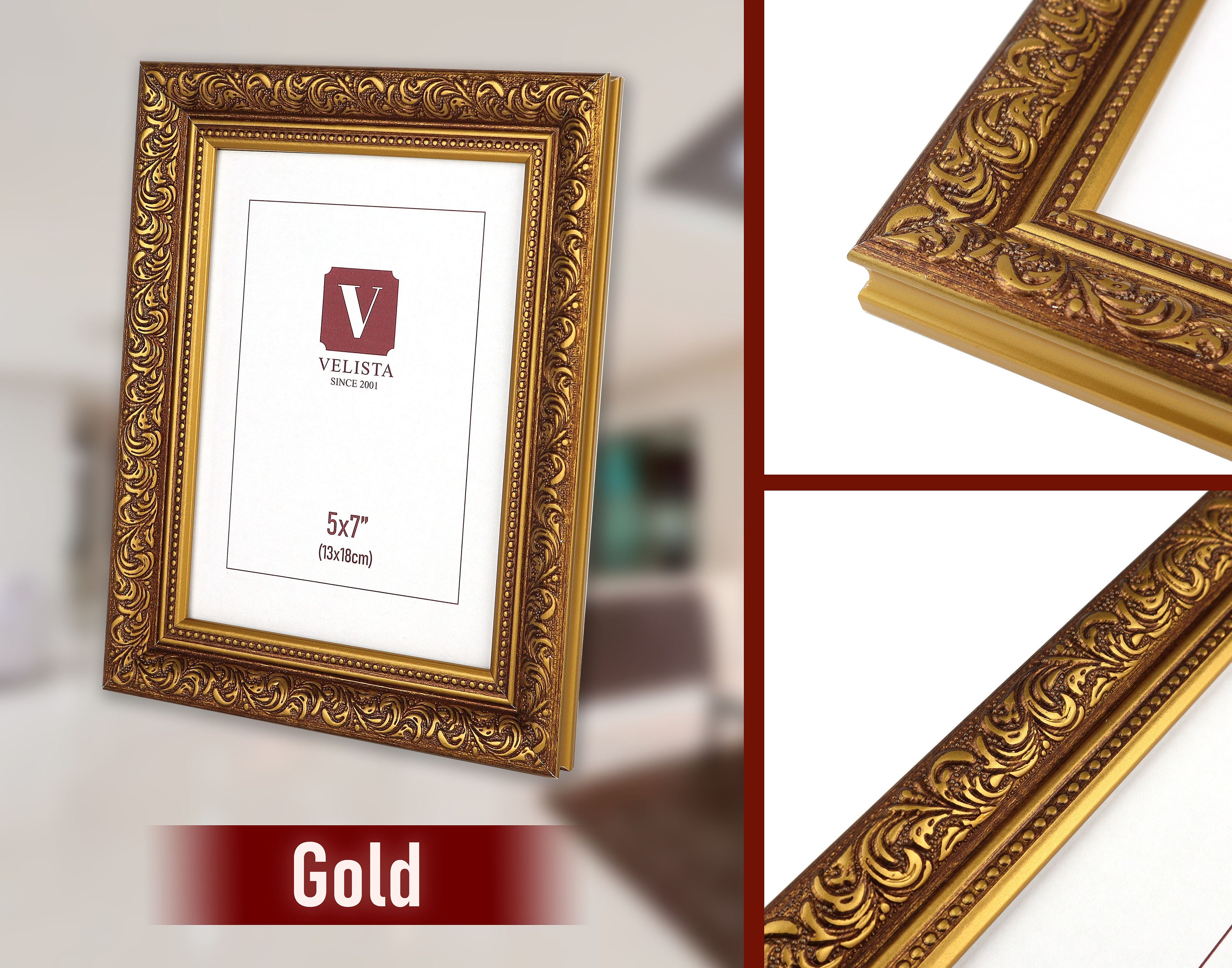 Ornate Gold Picture Frame Set of 4 Pcs. Baroque Style Photo Etsy