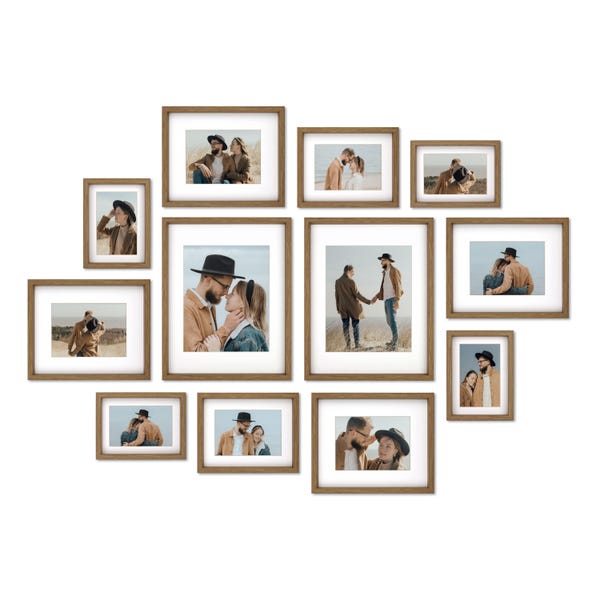 12-teiliges Bilderrahmen-Set ""Stern""-Rustikaler Bilderrahmen-Set mit Passepartout-Farmhouse Verschiedene Bilderrahmen-Bilderrahmen-Set für Wandcollage