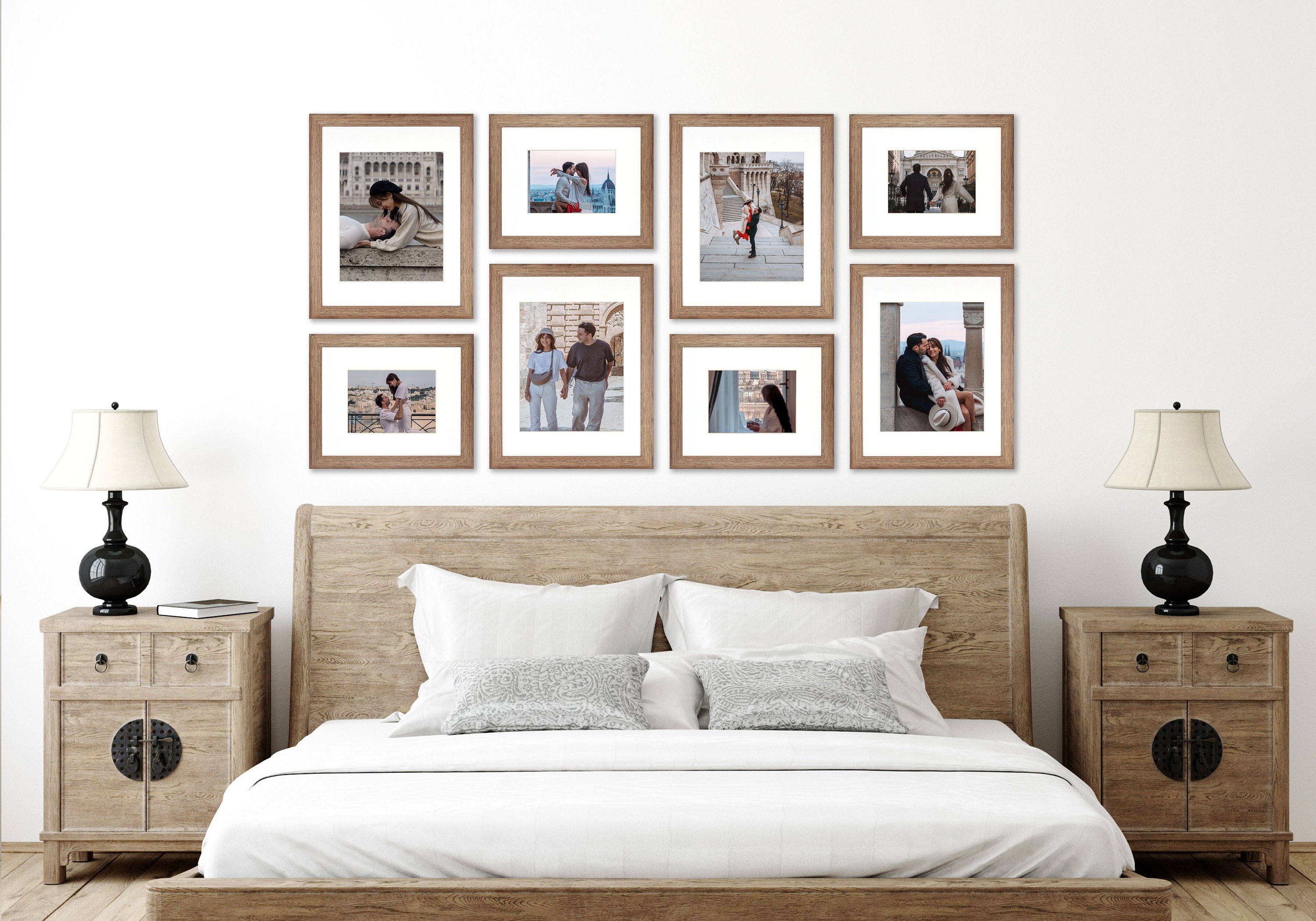Ailise Gallery Wall Frame Set, Classic Metal Picture Frames for Wall or Tabletop Display (Set of 6) Latitude Run Color: Black, Picture Size: 11 x 14