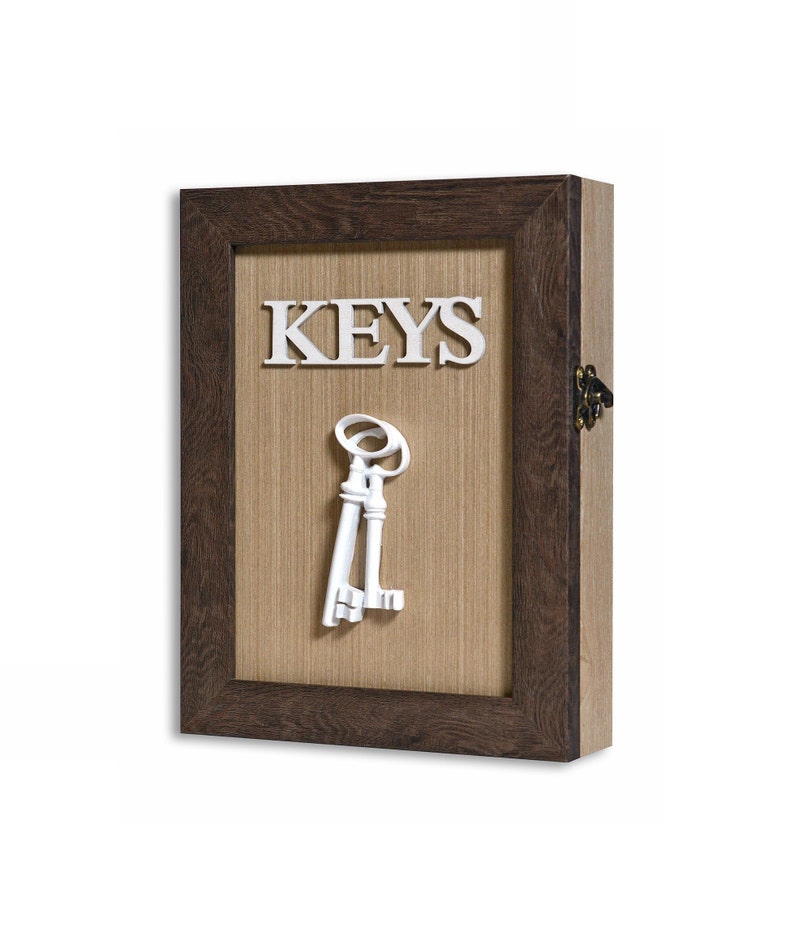 Wooden Key Box Key Box for Wall \u2013 Rustic Key Box Key Box Storage Key Sorter Vintage Key Box Brown and Beige Key Box Key Holder