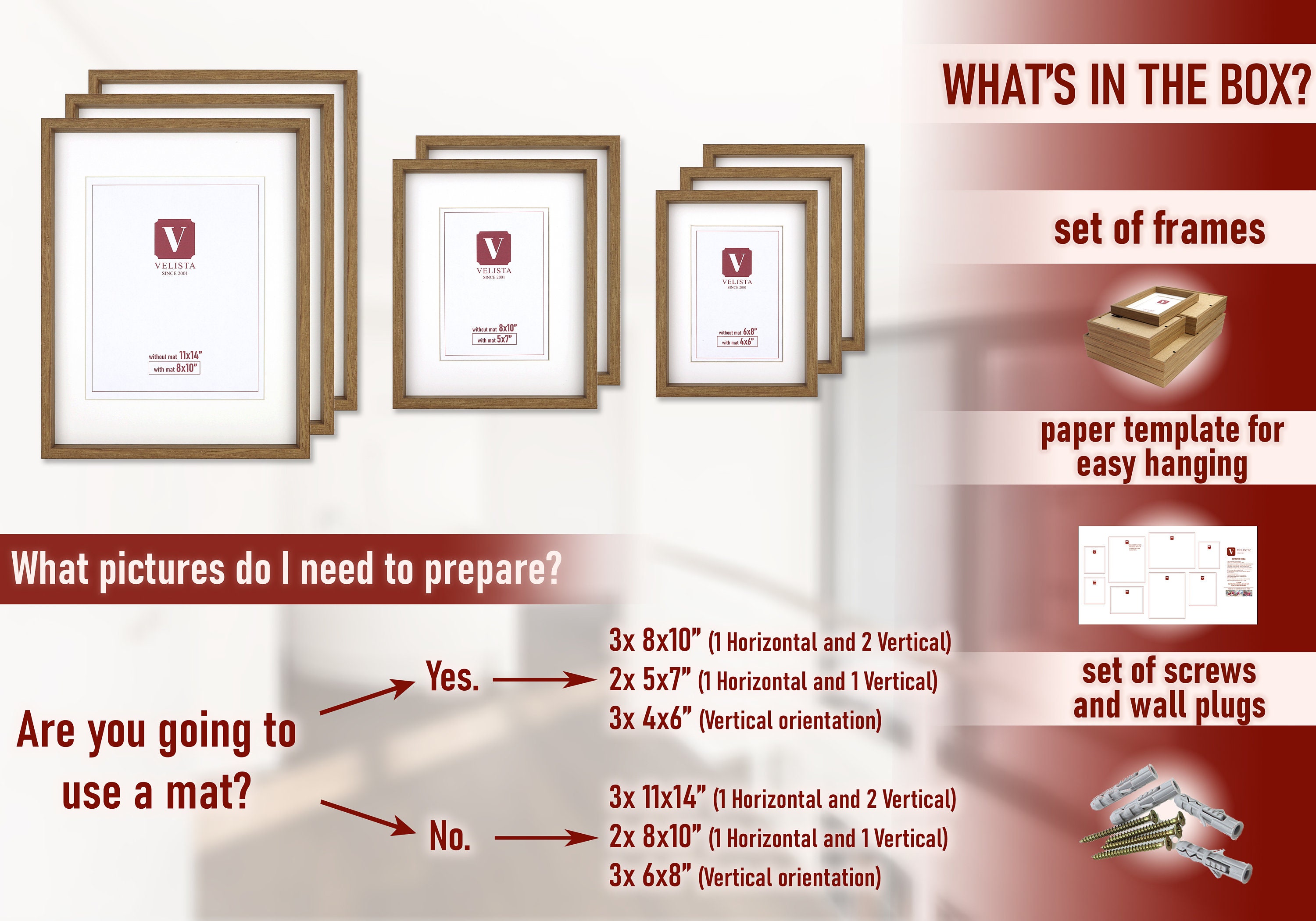 8 Piece Gallery Wall Frame Set 
