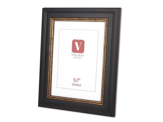 Vintage-Inspired Ornate Photo Frame – Elegant Black & Gold Finish, Classic Baroque Design, Perfect for Home, Office, Gallery in Retro Style