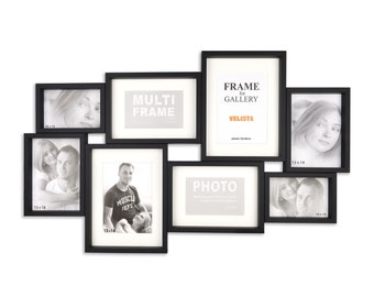 8 Opening Family Picture Frame Collage for Wall Décor – Farmhouse Multi Picture Frame – Rustic Photo Collage Frame with Mat