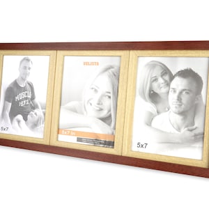 Cadre photo pour collage marron avec 3 ouvertures, cadre photo collage, cadre photo multiple, cadre photo collage, cadre photo collage 4 x 6