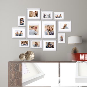 12 Piece Gallery Wall Frame Set StarRustic Photo Frame Set with Mat-Farmhouse Assorted Picture Frames-Picture Frame Set for Wall Collage White