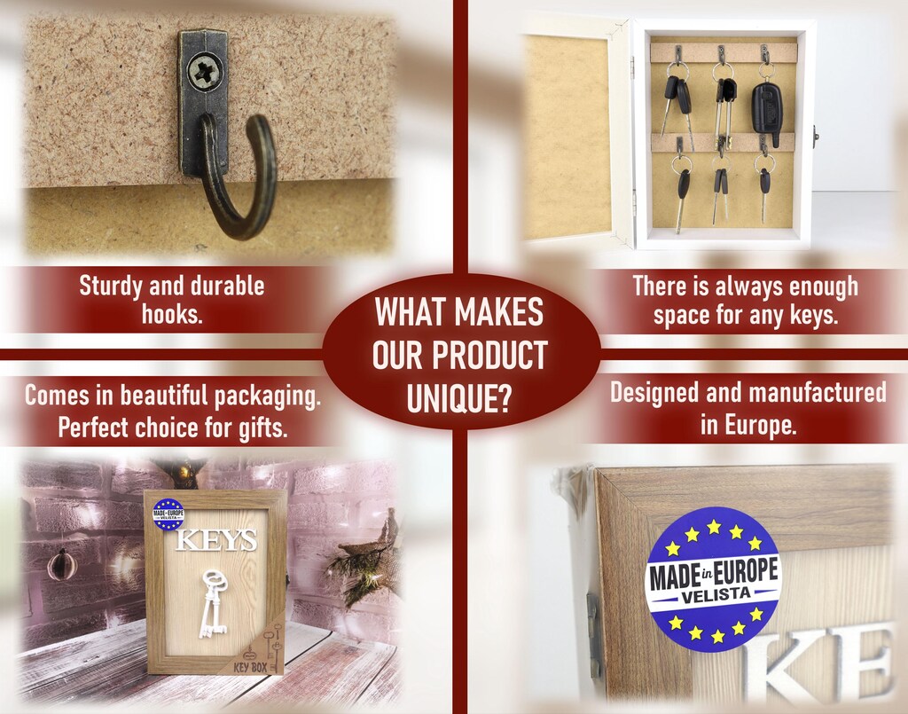Portachiavi Da Parete Personalizzato Con Frasi | 5 Ganci In Legno Di Bambù Per Chiavi E Posta | Appendiabiti Per Ingresso, Corridoio, Cucina