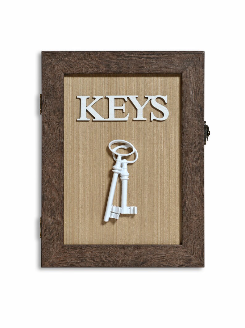 Wooden Key Box Key Box for Wall \u2013 Rustic Key Box Key Box Storage Key Sorter Vintage Key Box Brown and Beige Key Box Key Holder
