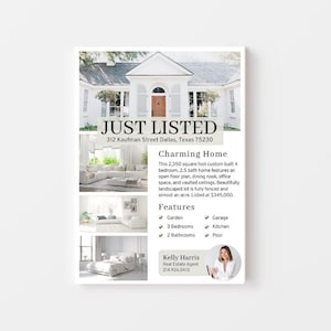 Real Estate Flyer Template | Just Listed Flyer | New Home Flyer | Real Estate Marketing | Customize | Editable | Canva