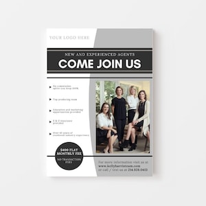 Realtor Recruiting Flyer Real Estate Team Flyer Real Estate Marketing Real Estate Template Realtor Tools Real Estate Brokerage image 1