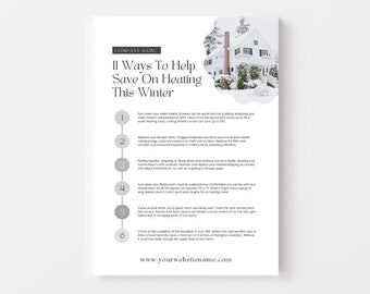11 Ways For Homeowners to Save This Winter Flyer | Realtor Marketing | Homeowner Recourses | Real Estate Marketing Tools | Realtor Custom