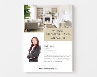 Neighborhood Real Estate Flyer | Realtor Marketing | Real Estate Flyer Template Real Estate Referral | Realtor Template | Marketing Template
