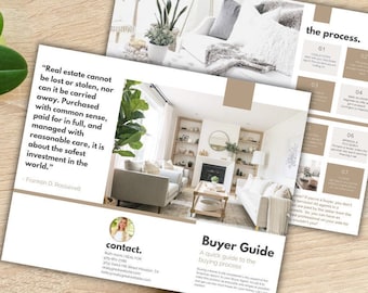 Home Buyer Brochure | Real Estate | Buyer Guide |  Editable| Two-sided Trifold Realtor Brochure | Real estate marketing, Canva
